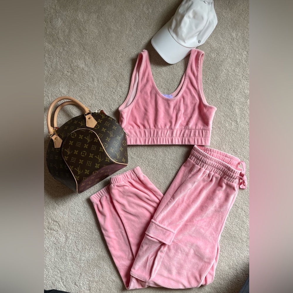Pink Velvet Matching Set